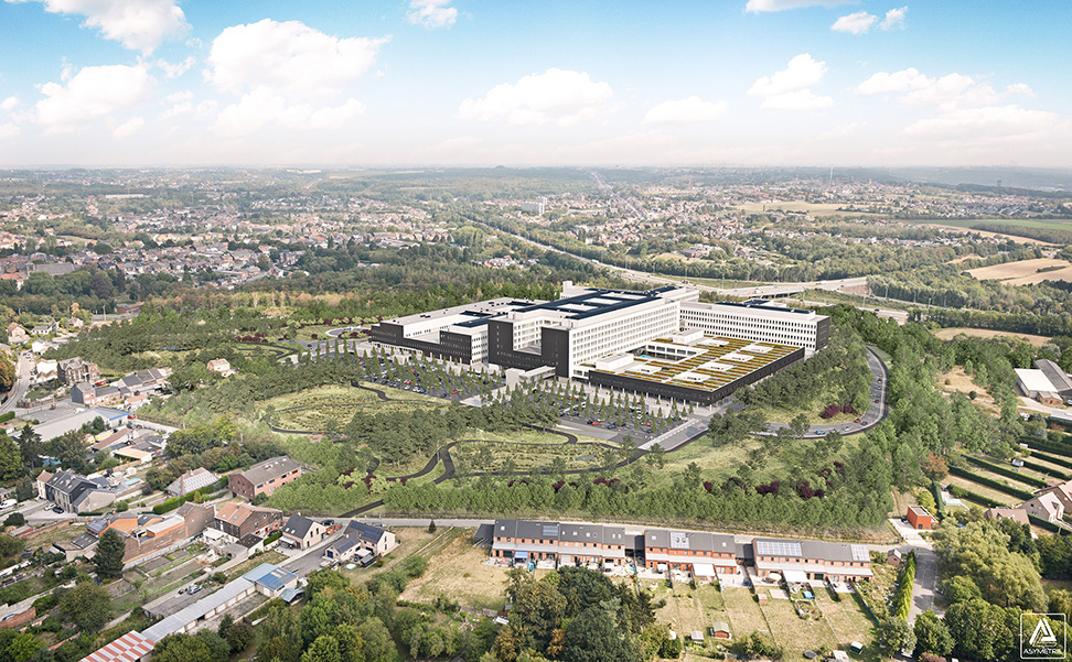 image de synthèse nouvelle construction Grand Hôpital de Charleroi